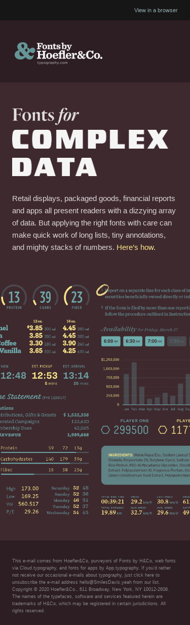 Fonts for Complex Data