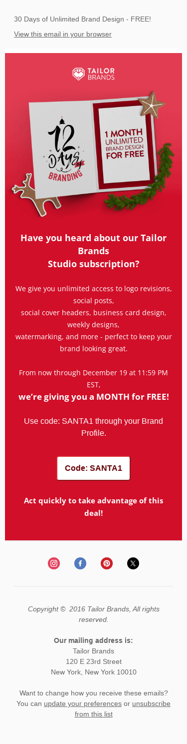 ⛄ FREE Month of Unlimited Brand Design!