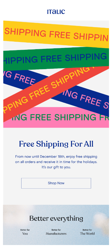 Free shipping starts now
