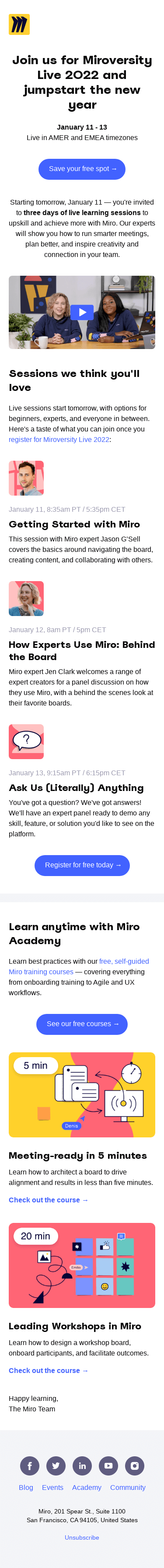 Free Training: Upskill on Miro Tomorrow