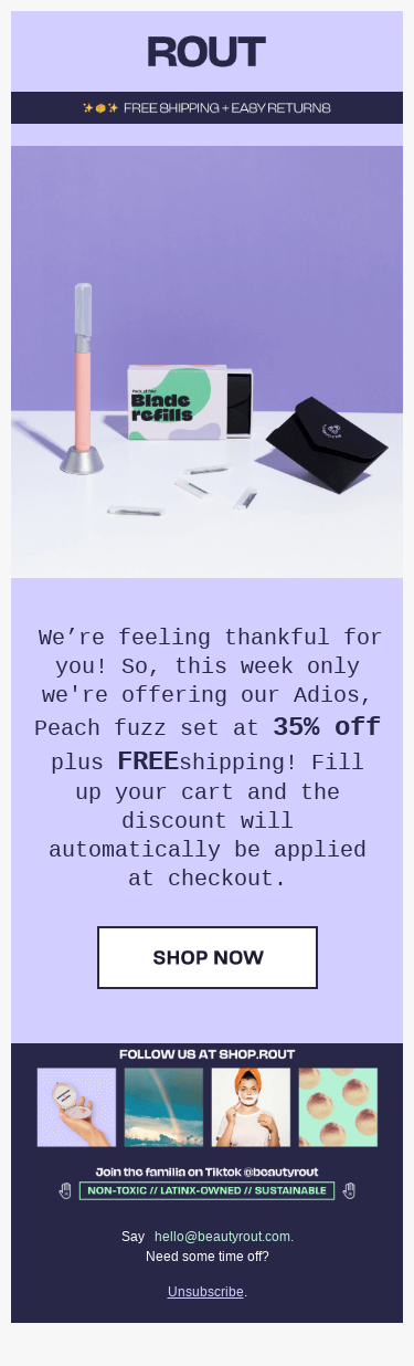 💚 Get 35% off razors this week only 💚