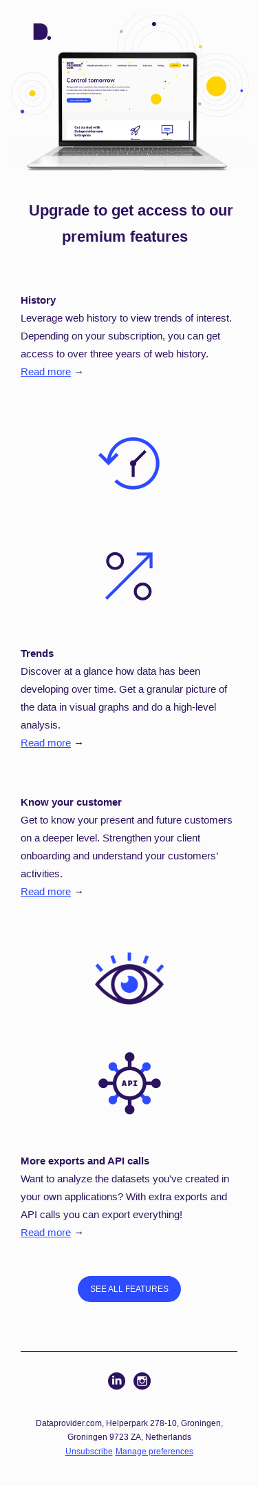 Get access to our premium features 