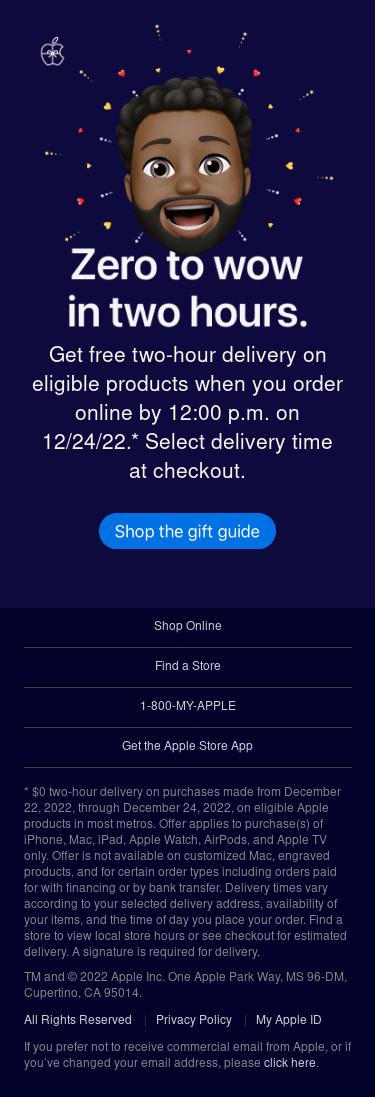 Get free two-hour delivery on last-minute gifts.