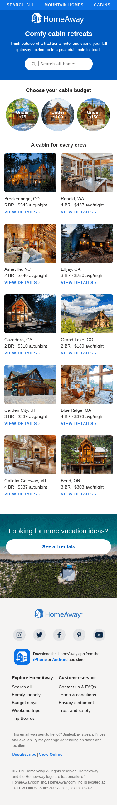 Get in the fall spirit with a cabin stay