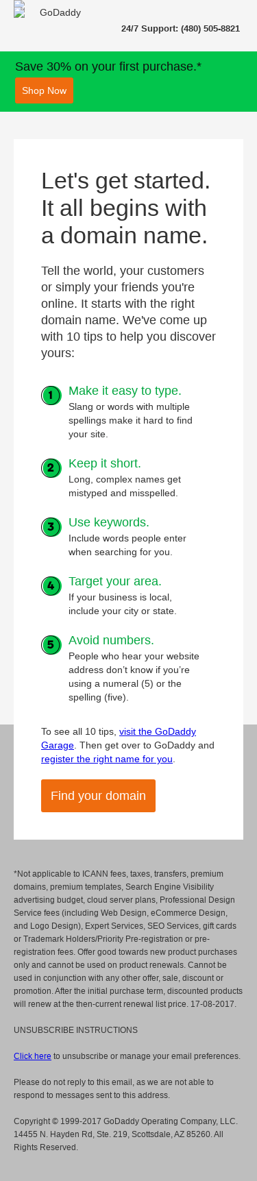 Get online with the right domain.