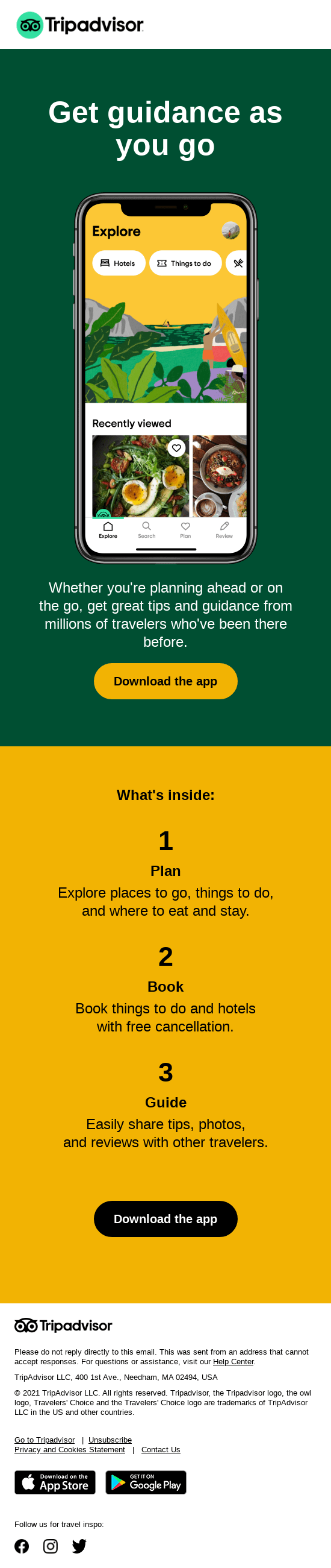 Get travel guidance with the Tripadvisor app