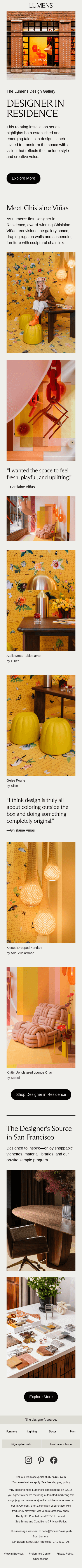 Ghislaine Viñas, Designer in Residence 