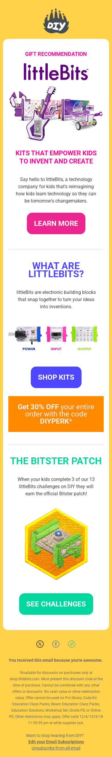🔴 Gift Recommendation: 30% OFF littleBits today