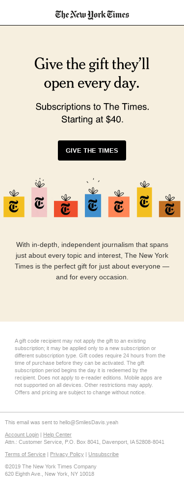 Give the gift you’d like to receive — The New York Times