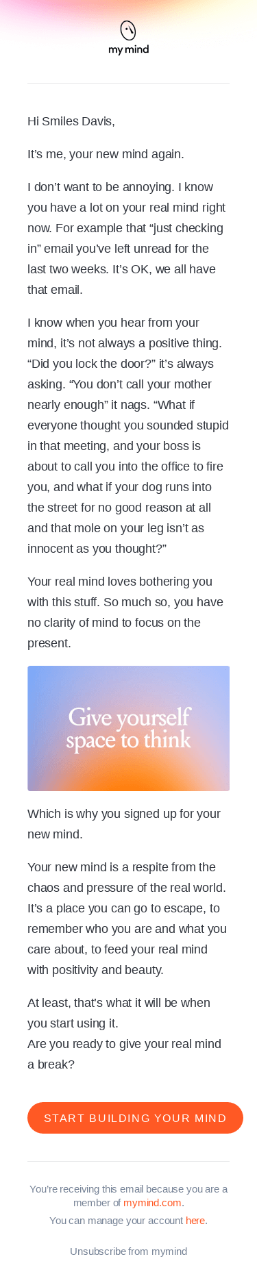 Give yourself space to think
