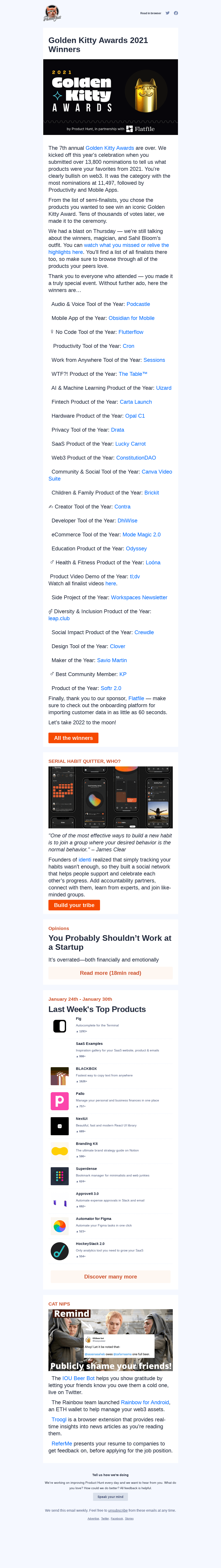 GOLDEN KITTY WINNERS!