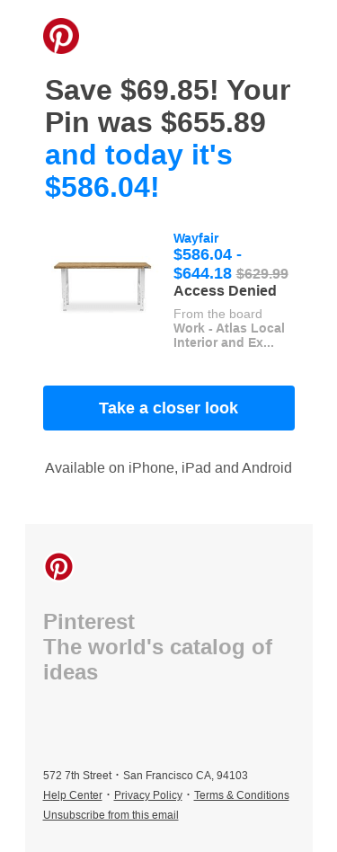 Good News: Your Pin’s price dropped!