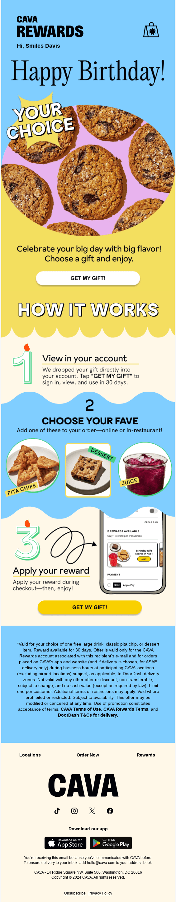 Happy Birthday from CAVA!