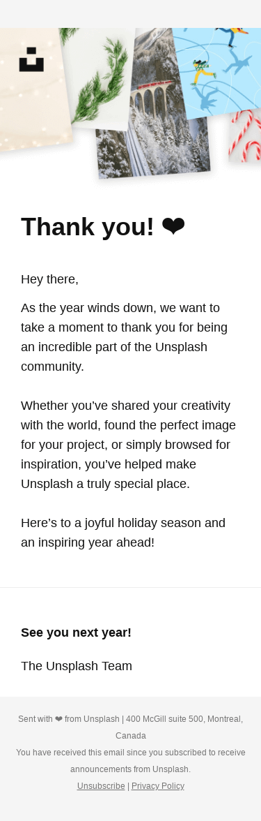 Happy holidays from Unsplash 🌟