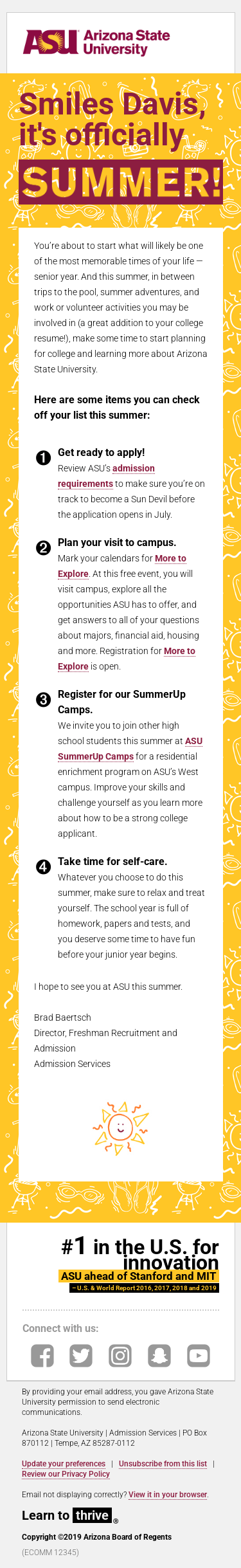 Happy summer from ASU! ☀