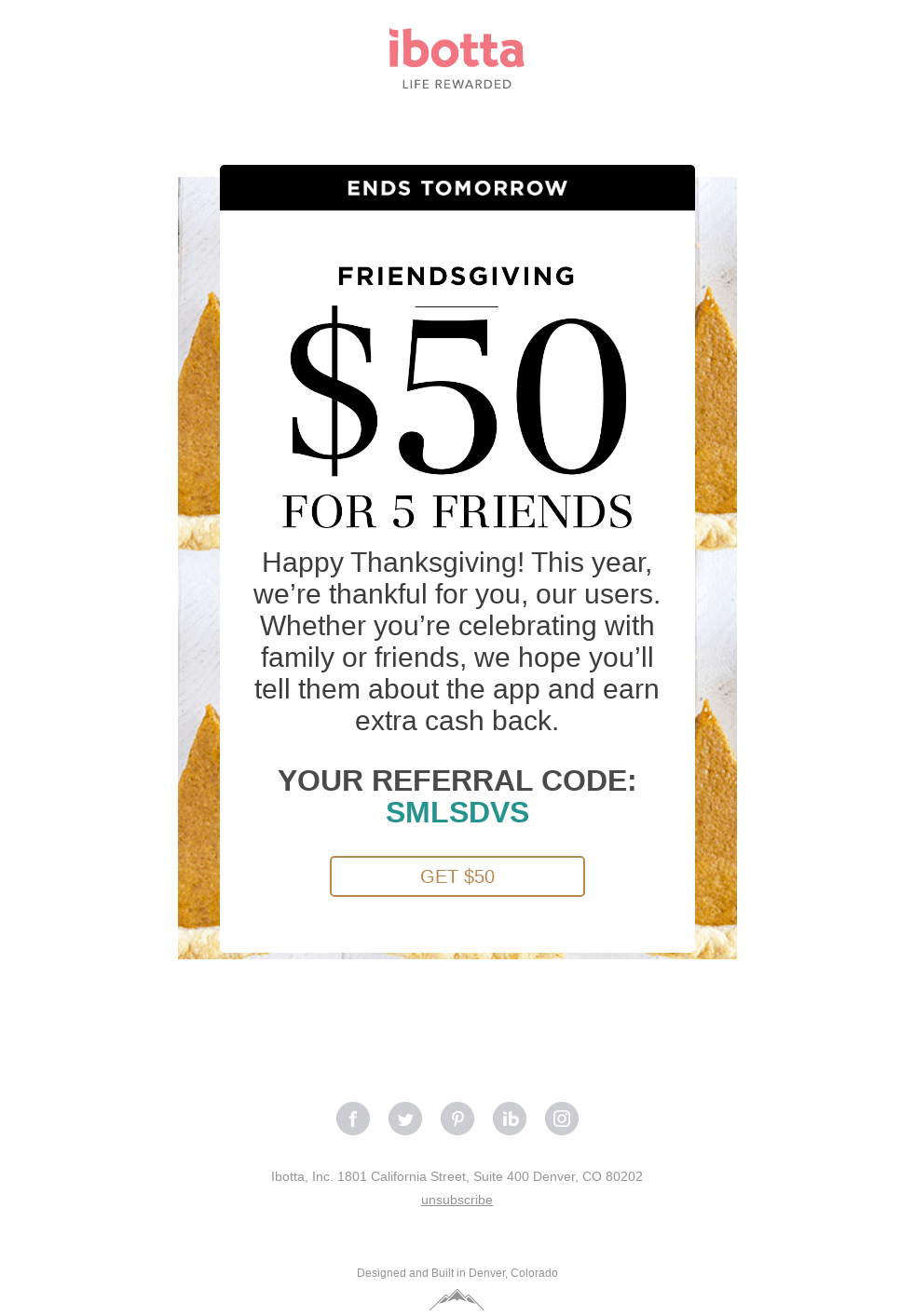 Happy Thanksgiving from Ibotta 🦃