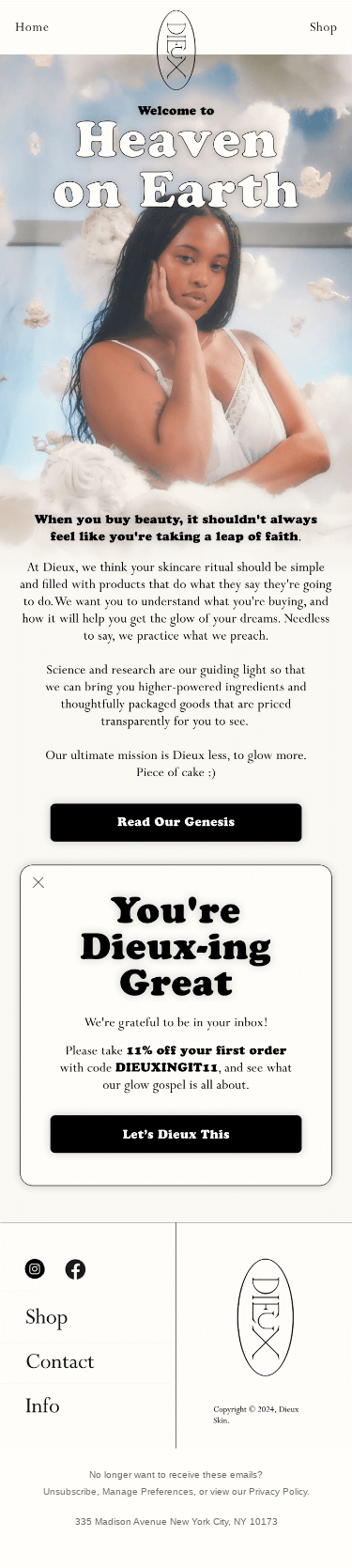 Heavenly skincare with high standards ☁️