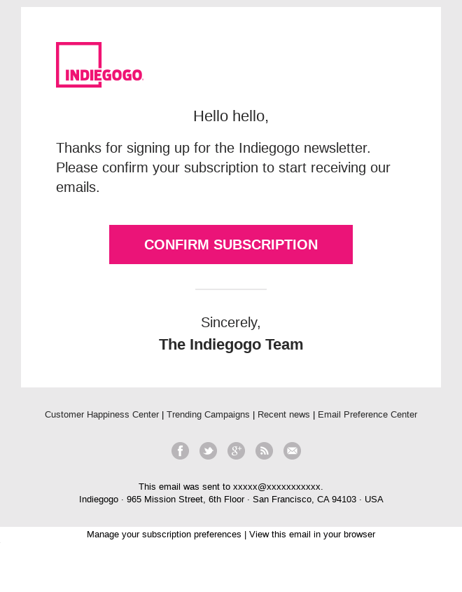 hello, welcome to Indiegogo!