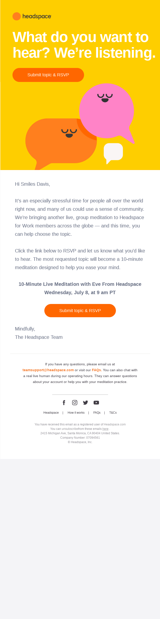 Help us decide the next live meditation topic