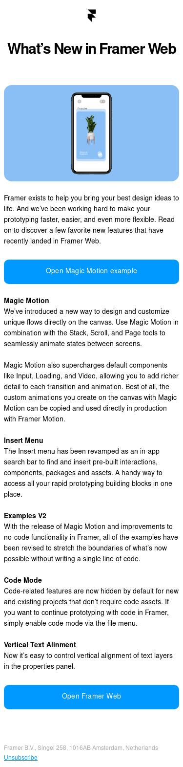 Here's what's new in Framer Web