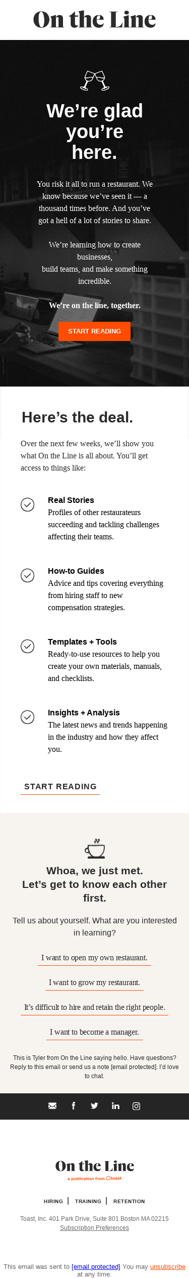 Hey. Welcome to On the Line.