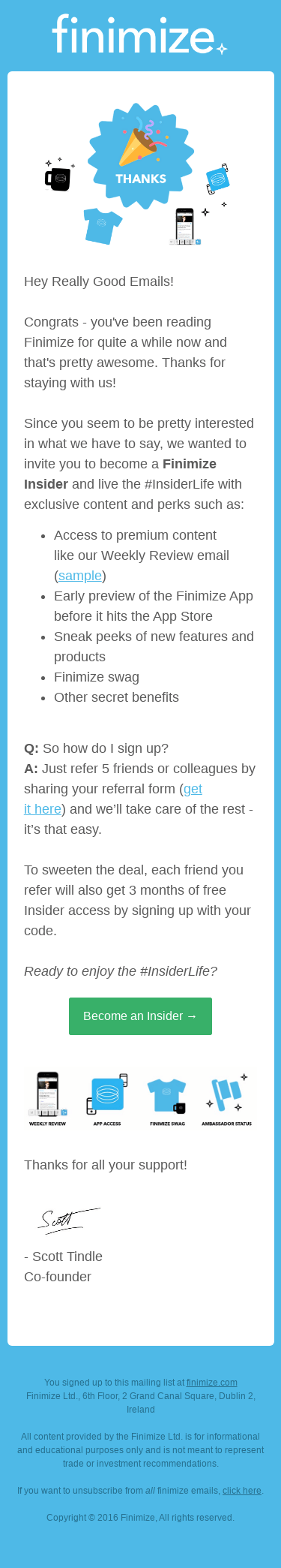 Hi – I’m one of the founders of Finimize :)