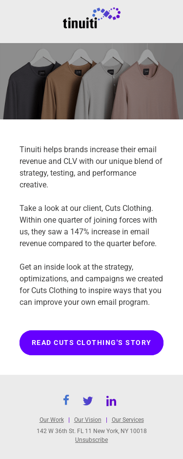How Cuts Clothing Boosted Email Sales by 147%