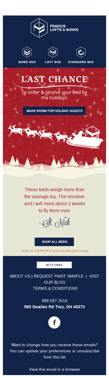 How many bunk beds can fit in Santa’s sleigh?