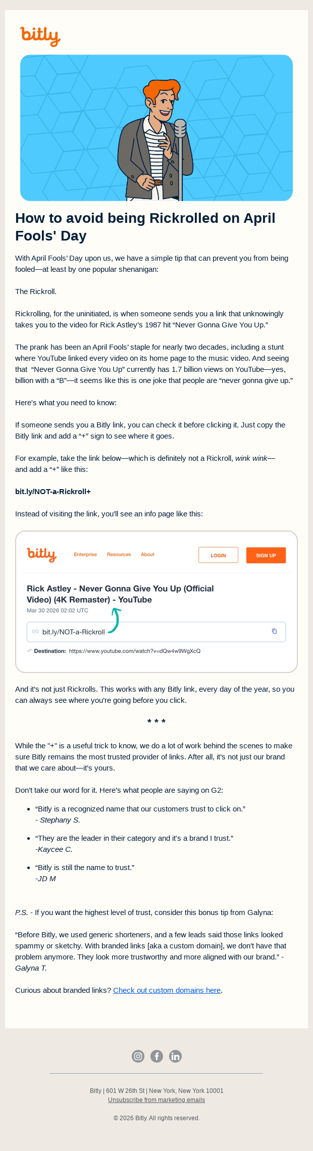 How to avoid being Rickrolled