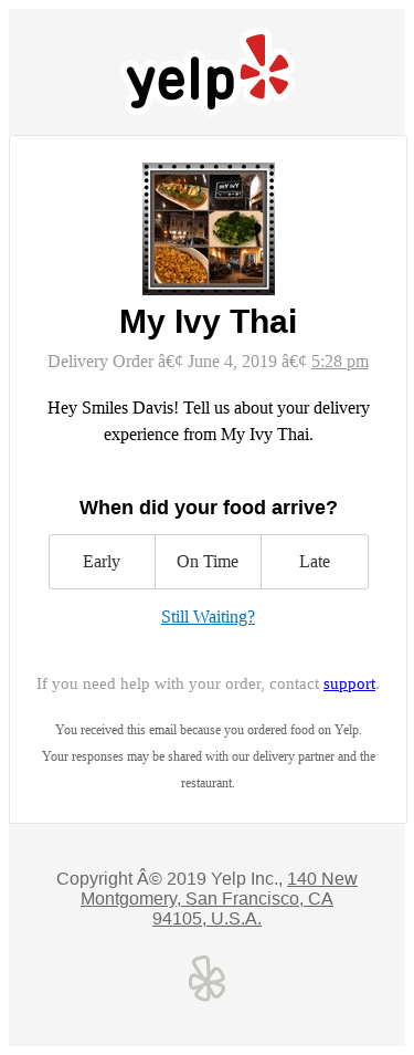 How was your order with My Ivy Thai?