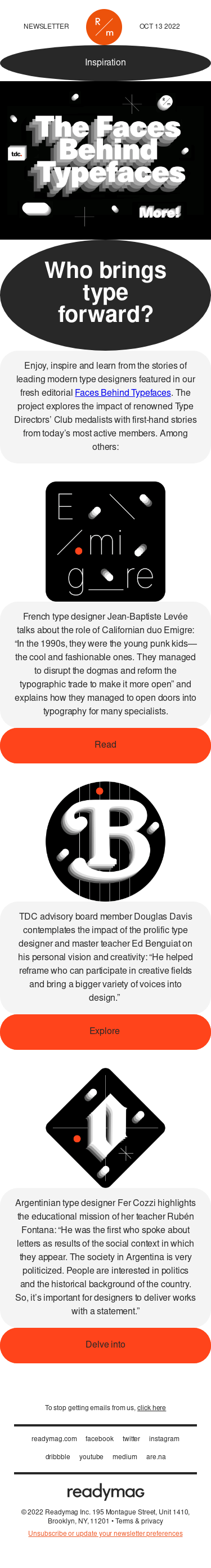 Inspiration from 14 legends of typography and powerful youngsters