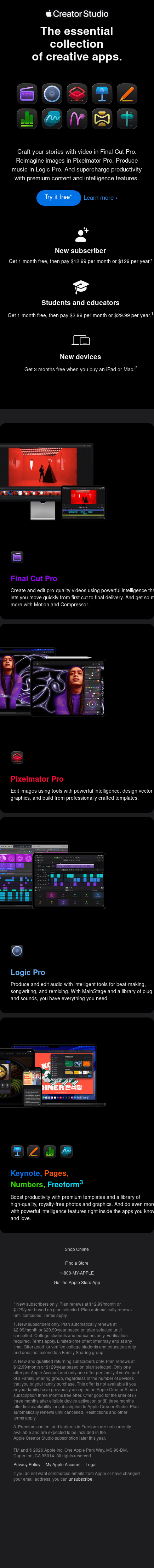 Introducing Apple Creator Studio.