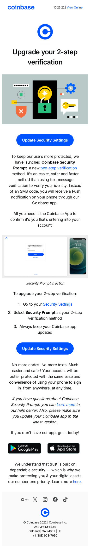 Introducing Coinbase Security Prompt