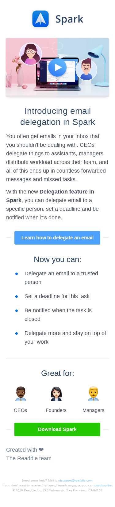 ✅ Introducing Email Delegation in Spark