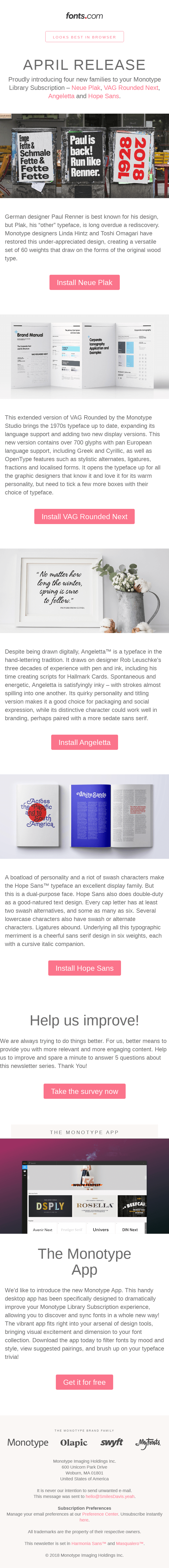 Introducing four brand new type families to your Monotype Library Subscription