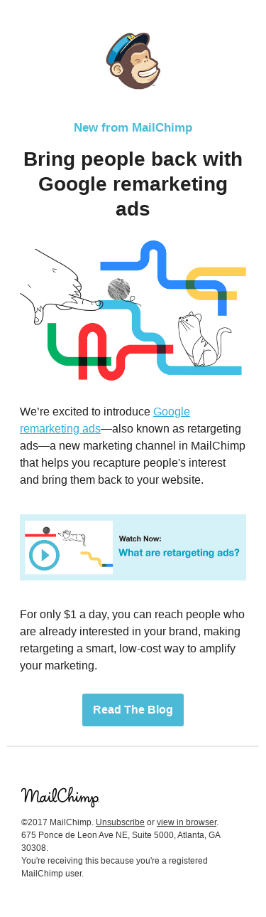 Introducing Google remarketing ads in MailChimp