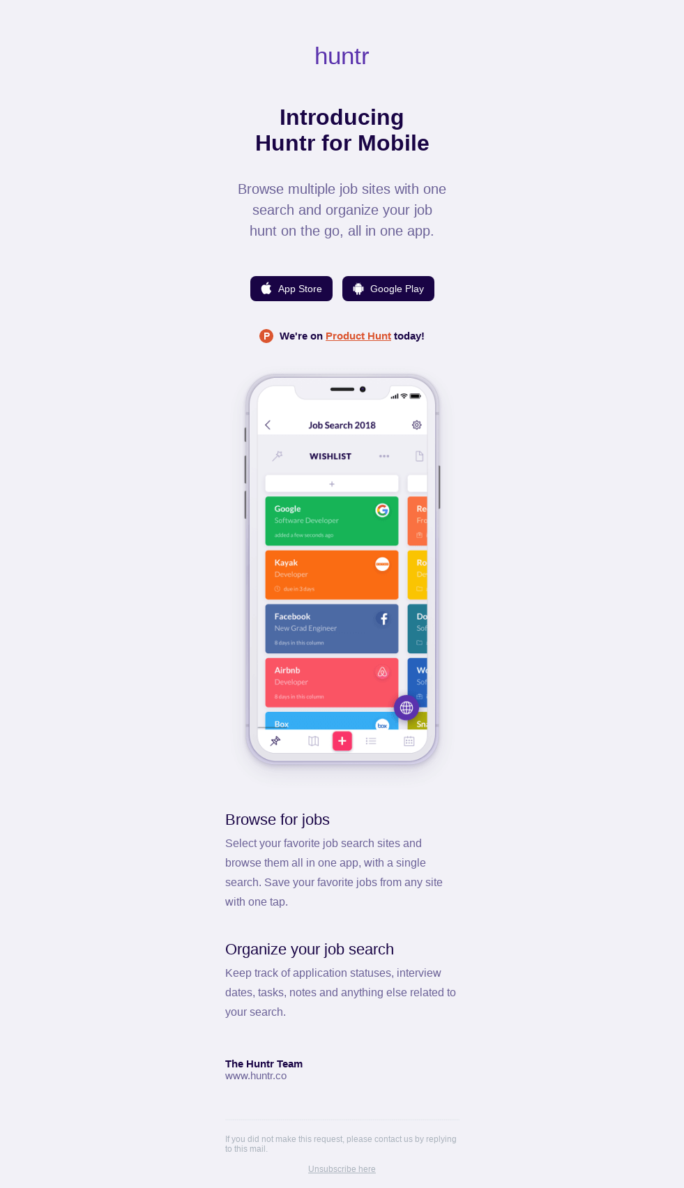 Introducing Huntr Mobile