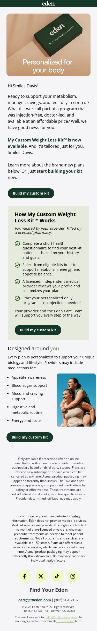 Introducing: My Custom Weight Loss Kit™ for Smiles Davis