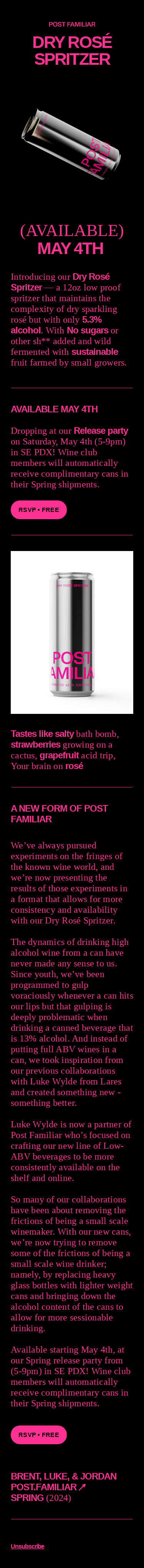 Introducing our (Low Proof) Dry Rosé Spritzer