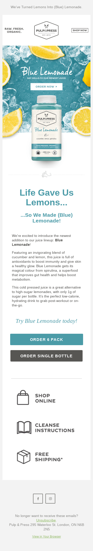 Introducing Our Newest Juice: Blue Lemonade 💙🍋