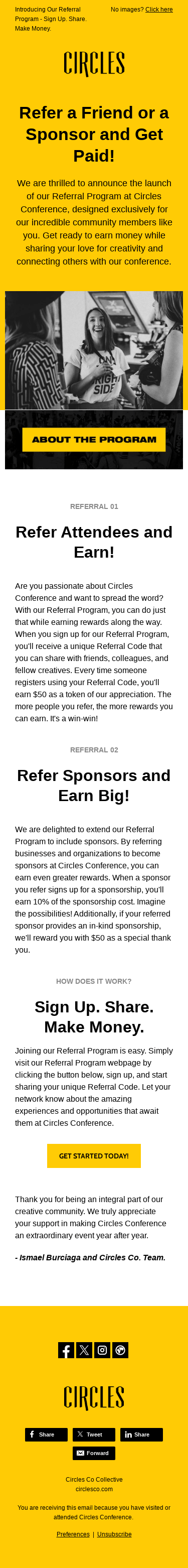 Introducing Our Referral Program - Sign Up. Share. Make Money.