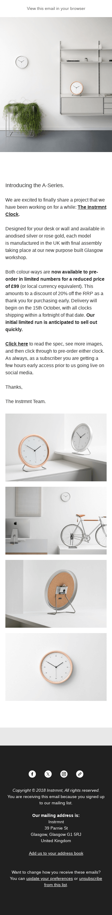 Introducing the Instrmnt A-Series Clock.