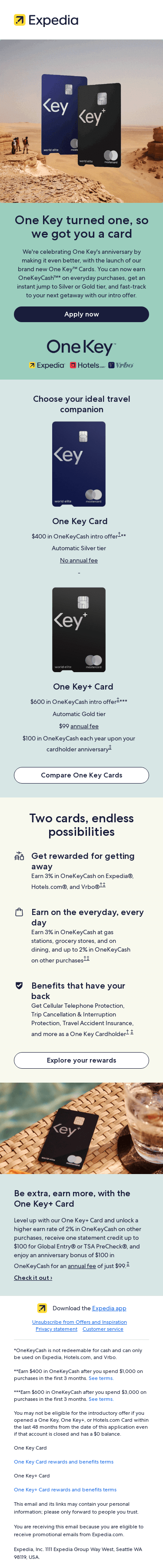 Introducing the One Key credit cards