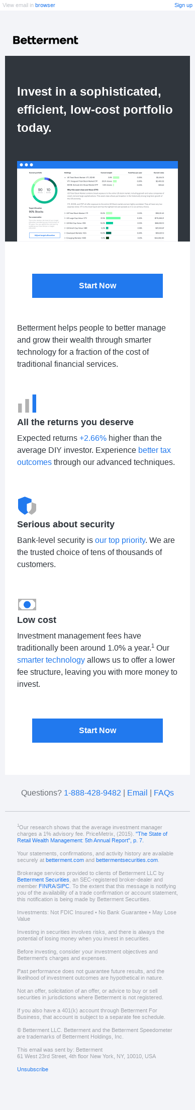 Invest in a sophisticated, efficient, low-cost portfolio today