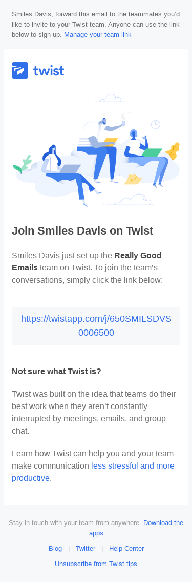 Invite your team – just forward this email