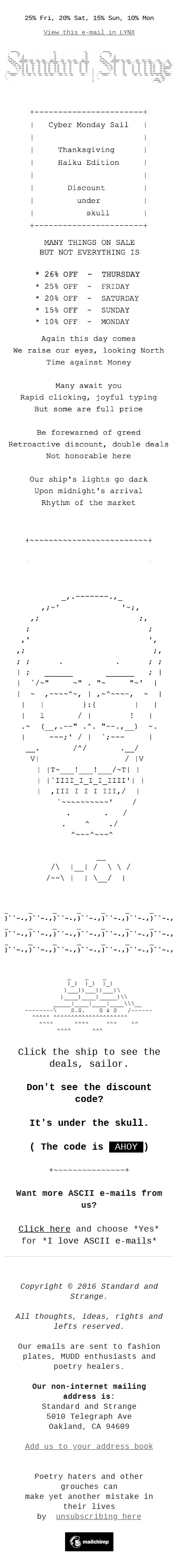 ( ͠° ͟ʖ ͡°) It’s Cyber Monday Somewhere…Sail starts *NOW*