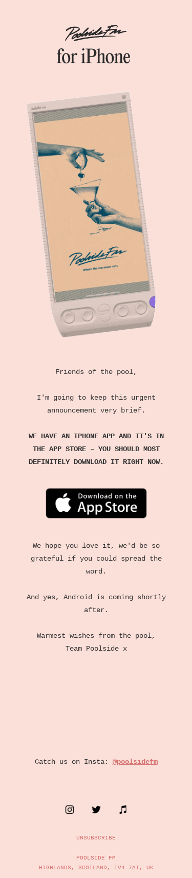 IT'S HERE: Poolside FM for iPhone! 💦