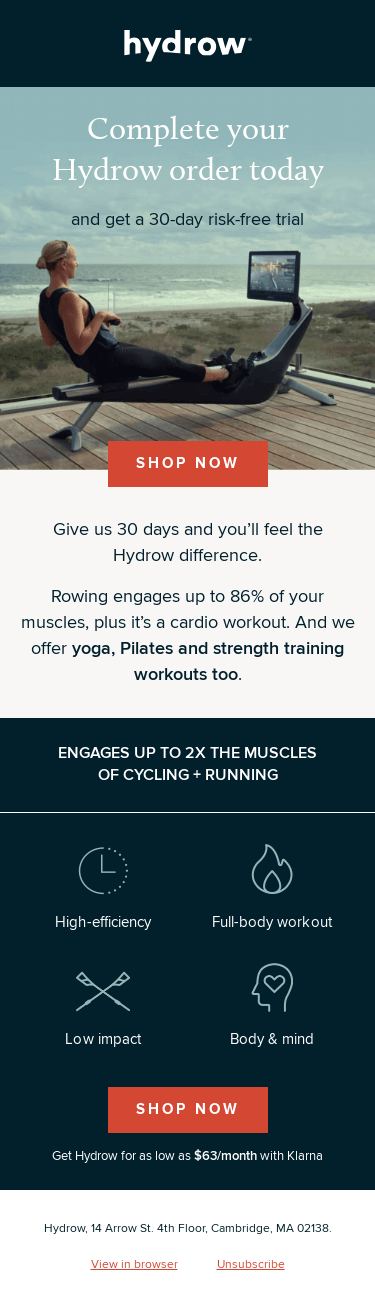 It's never too late: Complete your Hydrow order today