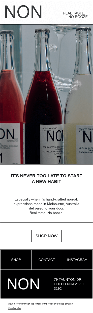 IT'S NEVER TOO LATE TO START A NEW HABIT.