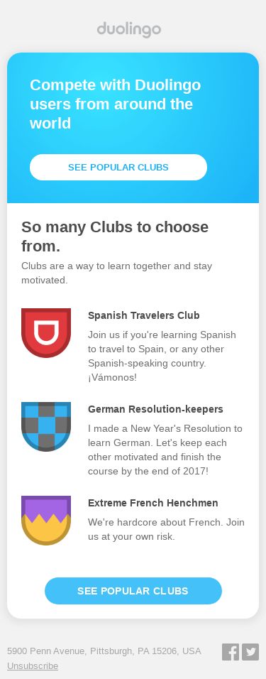 Join a popular language club!